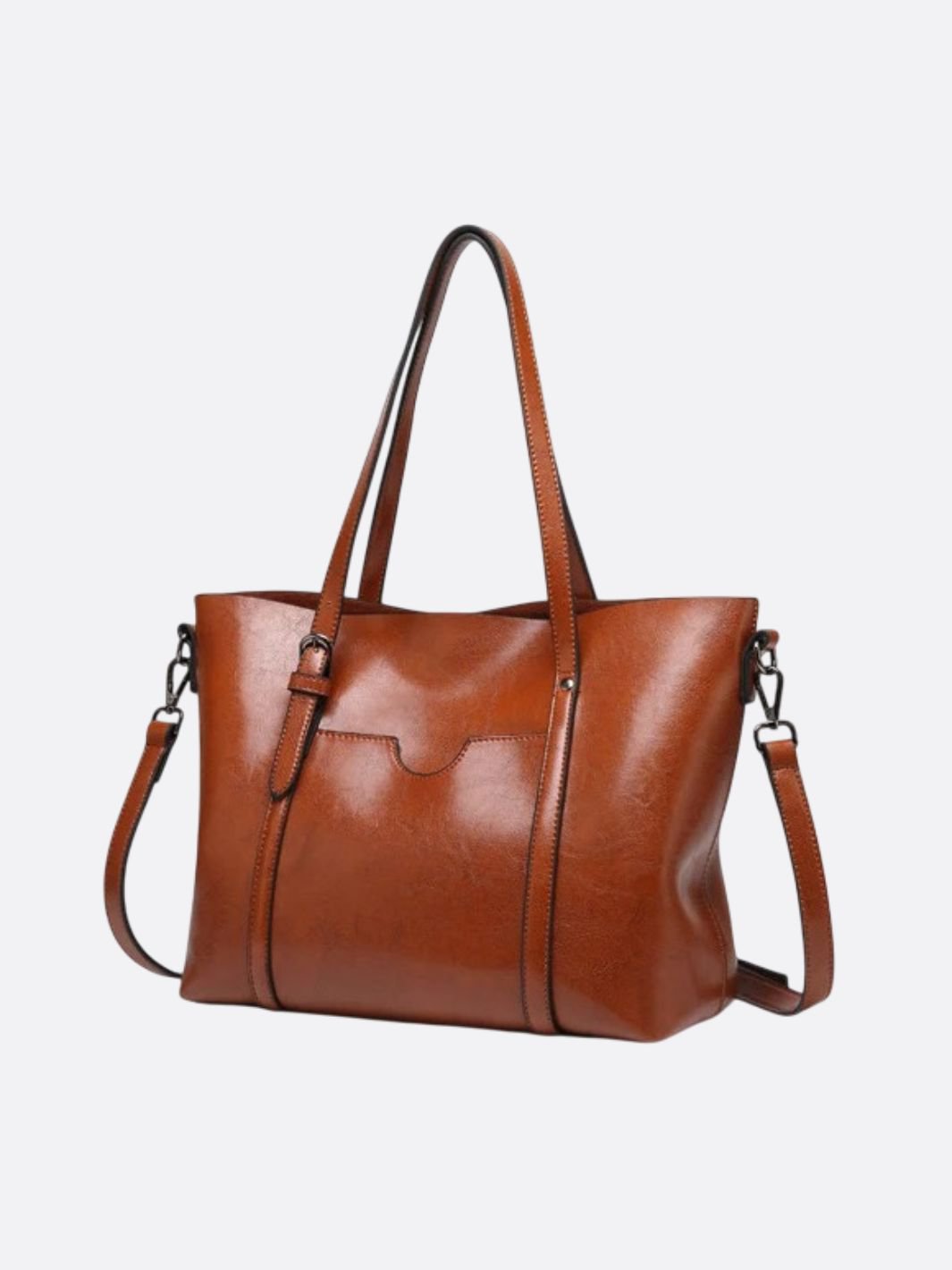 Spacious Leather Tote Bag – Versatile Shopper - in Camel | Arvea Bags