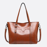 Spacious Leather Tote Bag – Versatile Shopper - in Camel | Arvea Bags