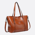 Spacious Leather Tote Bag – Versatile Shopper - in Camel | Arvea Bags