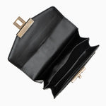 Statement Messenger Bag with Chain Detail and Python Texture - in Black | Arvea Bags