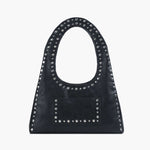 Stefani Studded Tote Bag – Chic Structured Handbag with Gold - Tone Detailing - in Black | Arvea Bags