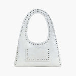Stefani Studded Tote Bag – Chic Structured Handbag with Gold - Tone Detailing - in White | Arvea Bags