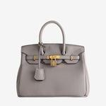 Stella Iconic Leather Handbag – Timeless, Structured & Luxurious - in Grey | Arvea Bags