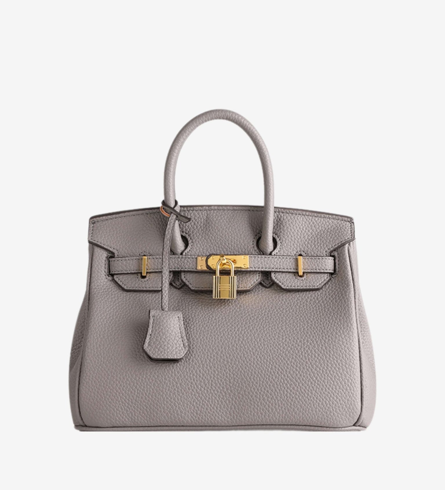 Stella Iconic Leather Handbag – Timeless, Structured & Luxurious - in Grey | Arvea Bags