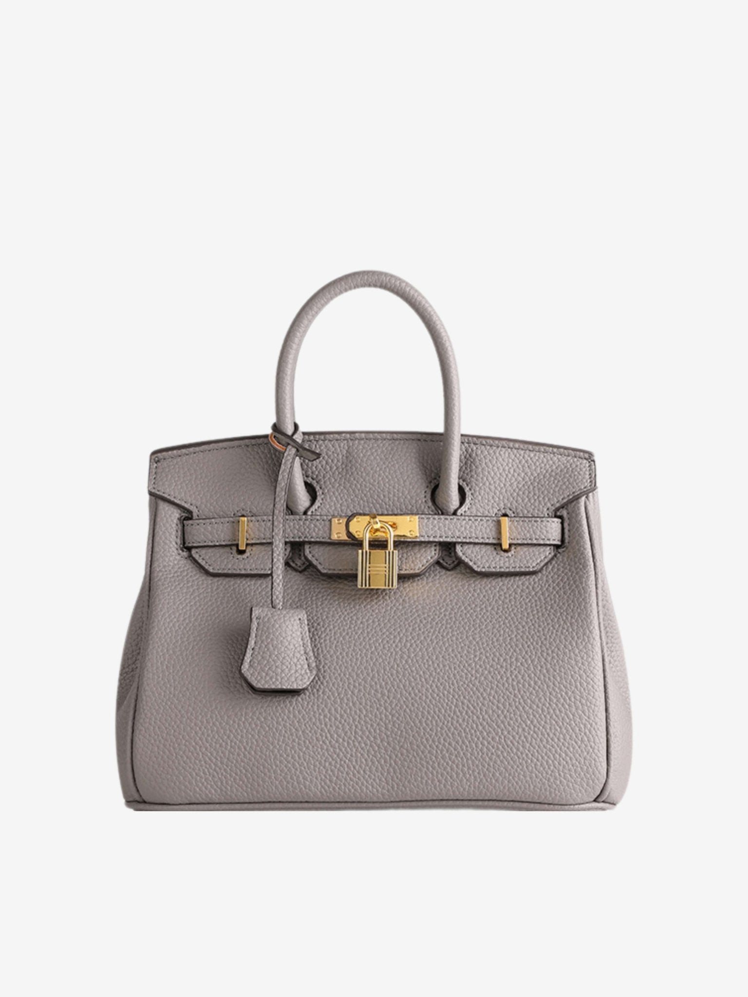 Stella Iconic Leather Handbag – Timeless, Structured & Luxurious - in Grey | Arvea Bags