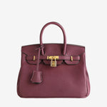 Stella Iconic Leather Handbag – Timeless, Structured & Luxurious - in Purple | Arvea Bags