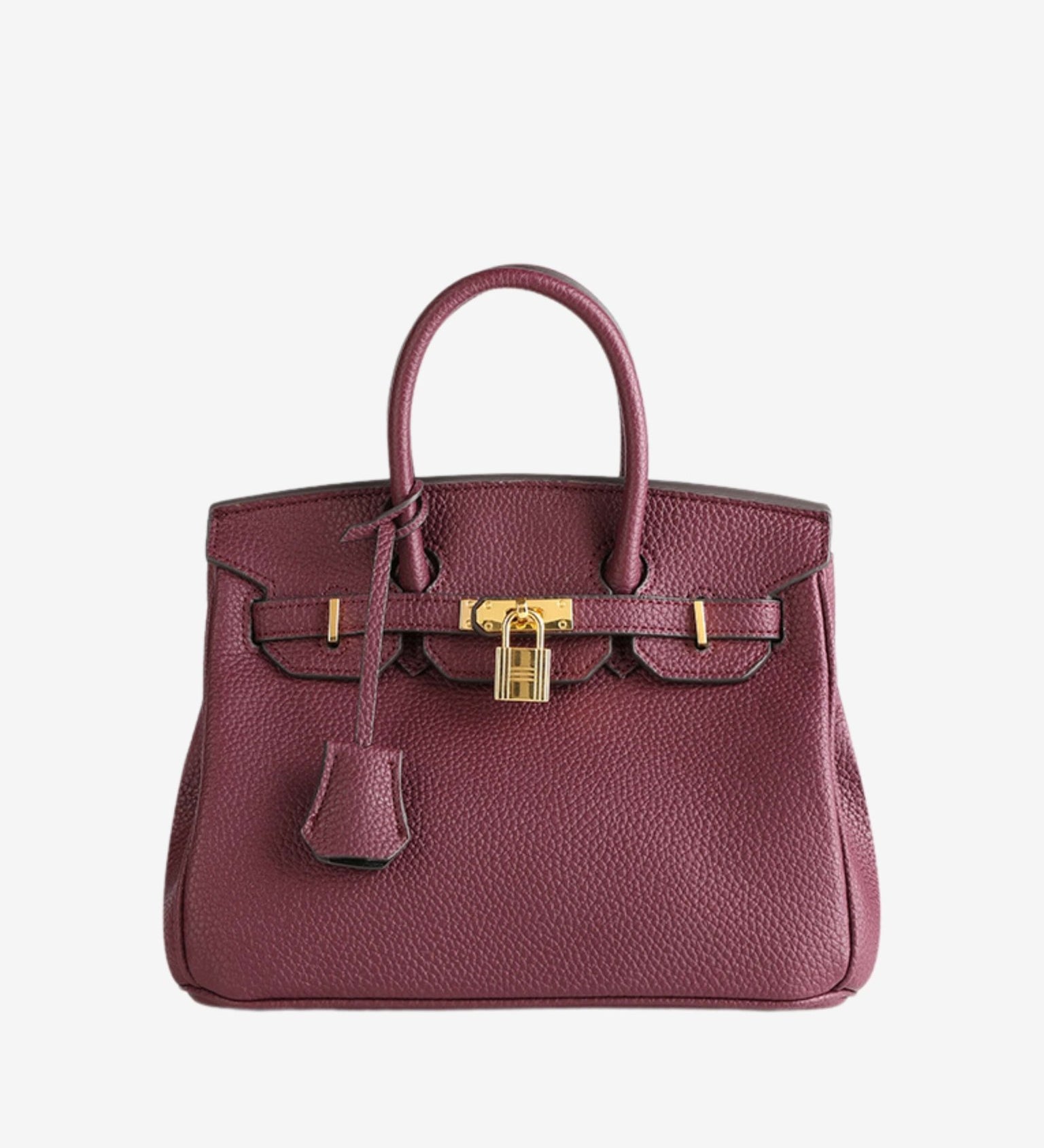 Stella Iconic Leather Handbag – Timeless, Structured & Luxurious - in Purple | Arvea Bags