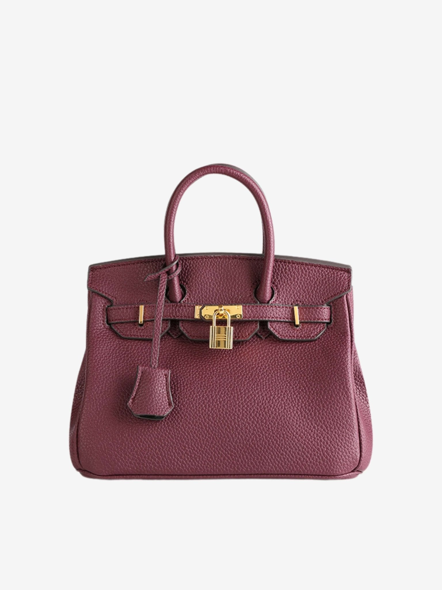 Stella Iconic Leather Handbag – Timeless, Structured & Luxurious - in Purple | Arvea Bags