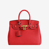 Stella Iconic Leather Handbag – Timeless, Structured & Luxurious - in Red | Arvea Bags