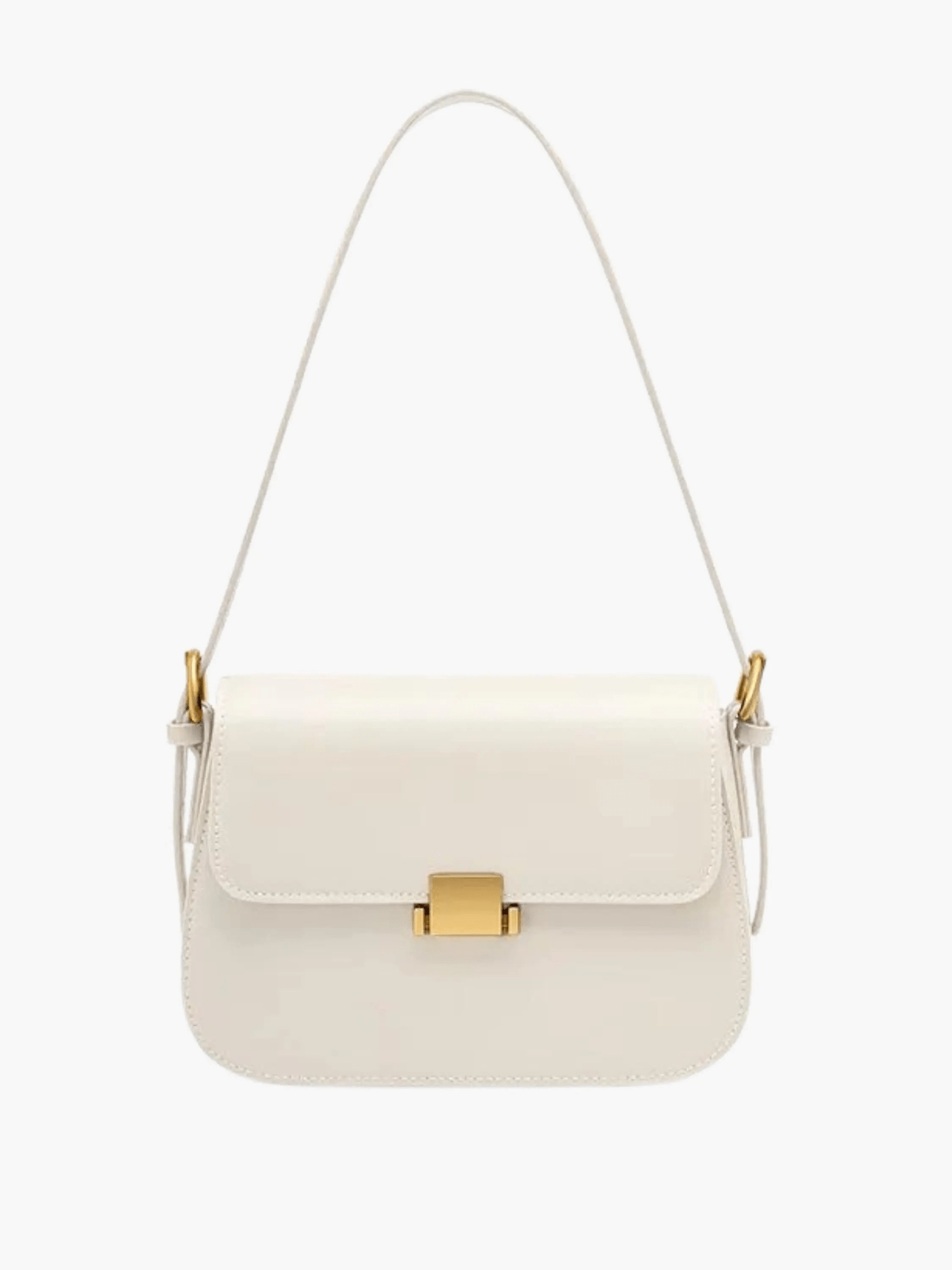 Structured Elegant Handbag – Designer - Inspired Crossbody with Luxe Finish - in Cream | Arvea Bags