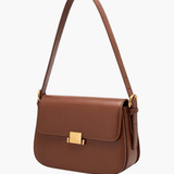 Structured Elegant Handbag – Designer - Inspired Crossbody with Luxe Finish - in Dark Brown | Arvea Bags