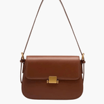 Structured Elegant Handbag – Designer - Inspired Crossbody with Luxe Finish - in Dark Brown | Arvea Bags