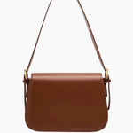 Structured Elegant Handbag – Designer - Inspired Crossbody with Luxe Finish - in Dark Brown | Arvea Bags