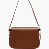 Structured Elegant Handbag – Designer - Inspired Crossbody with Luxe Finish - in Dark Brown | Arvea Bags