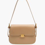Structured Elegant Handbag – Designer - Inspired Crossbody with Luxe Finish - in Light Brown | Arvea Bags