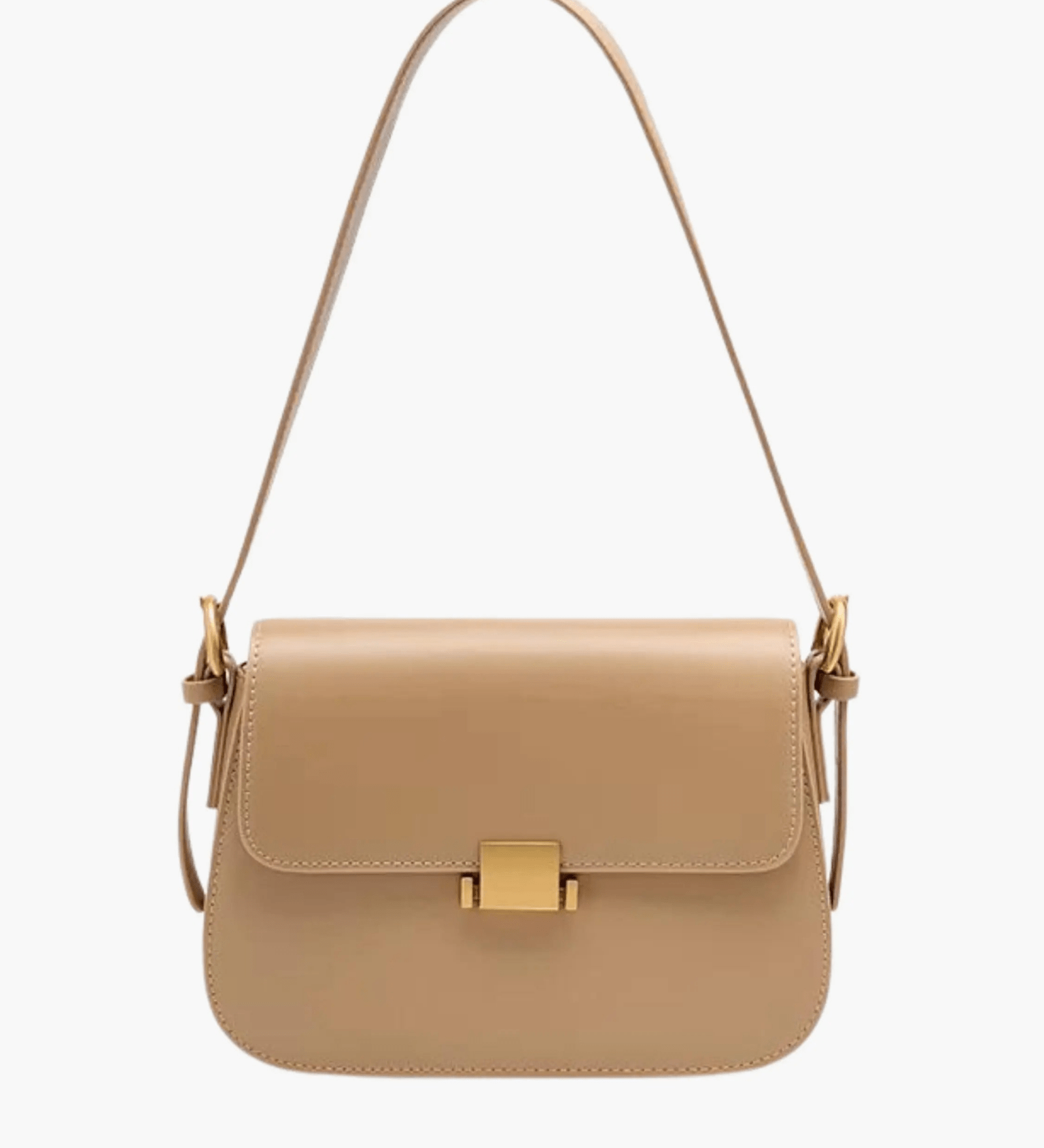 Structured Elegant Handbag – Designer - Inspired Crossbody with Luxe Finish - in Light Brown | Arvea Bags
