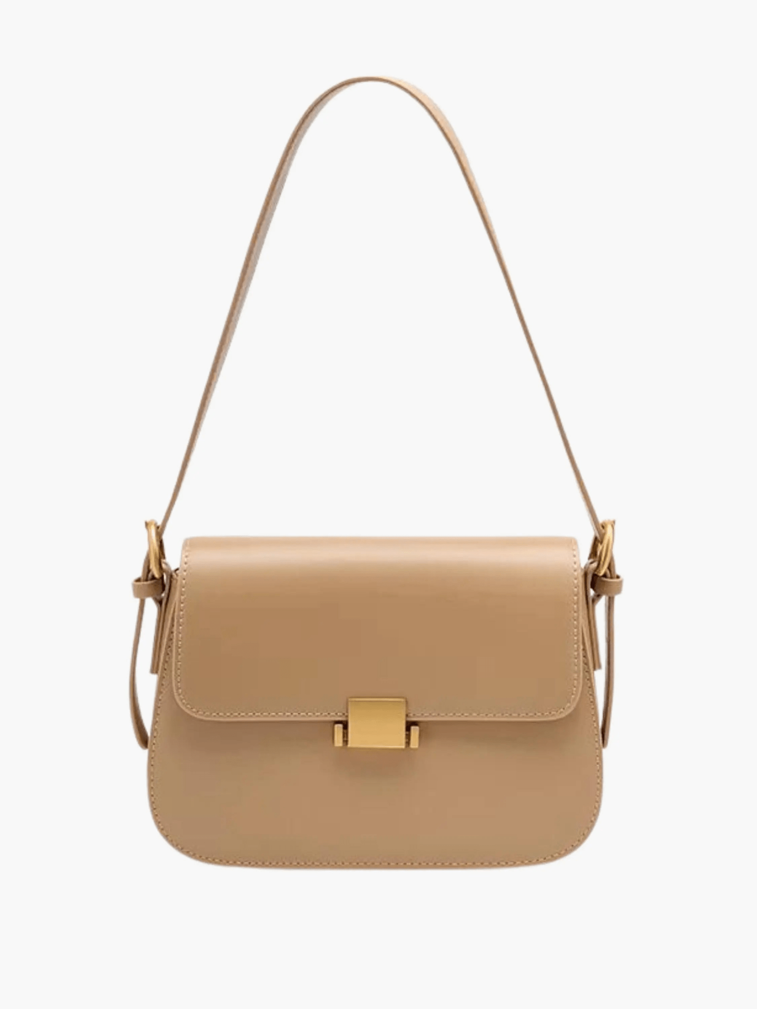 Structured Elegant Handbag – Designer - Inspired Crossbody with Luxe Finish - in Light Brown | Arvea Bags