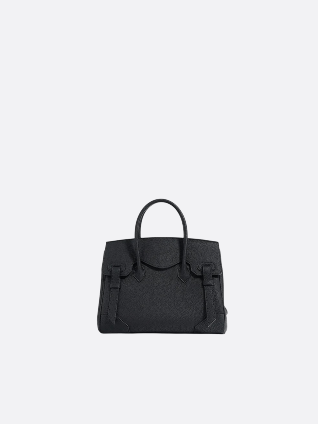 Structured Handbag with Top Handle and Detachable Strap – Compact Everyday Bag - in Black | Arvea Bags