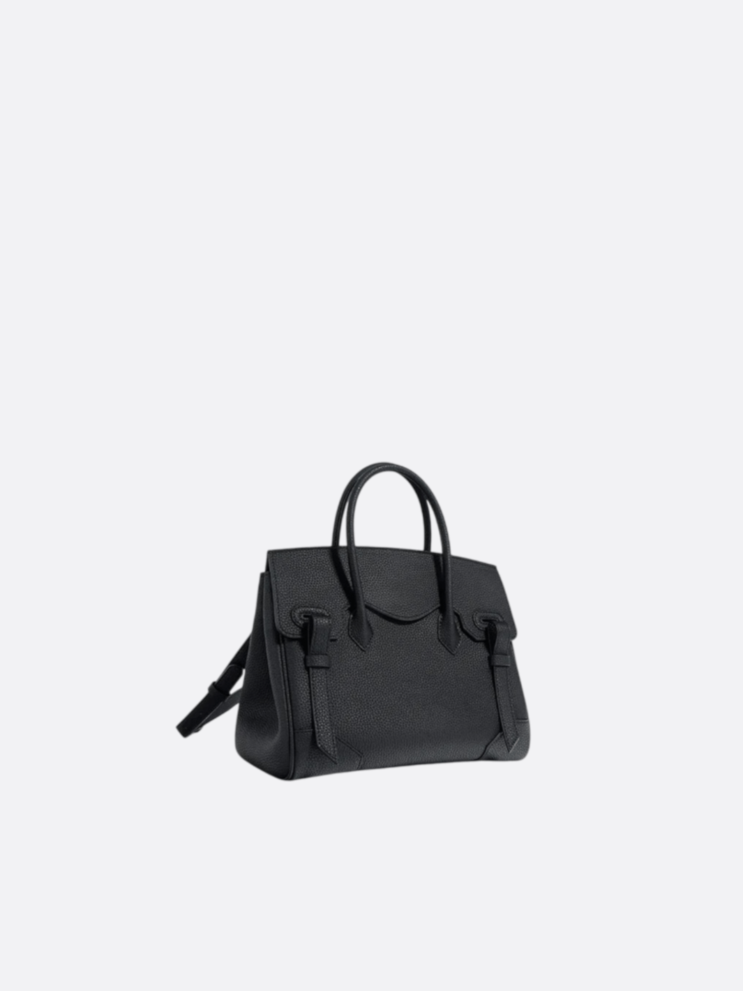 Structured Handbag with Top Handle and Detachable Strap – Compact Everyday Bag - in Black | Arvea Bags