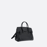 Structured Handbag with Top Handle and Detachable Strap – Compact Everyday Bag - in Black | Arvea Bags