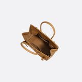 Structured Handbag with Top Handle and Detachable Strap – Compact Everyday Bag - in Camel | Arvea Bags
