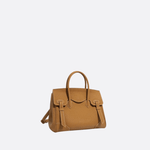 Structured Handbag with Top Handle and Detachable Strap – Compact Everyday Bag - in Camel | Arvea Bags