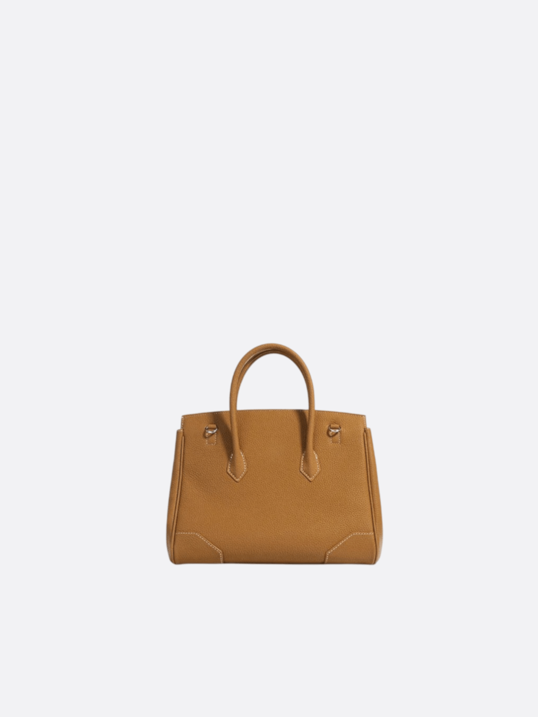 Structured Handbag with Top Handle and Detachable Strap – Compact Everyday Bag - in Camel | Arvea Bags