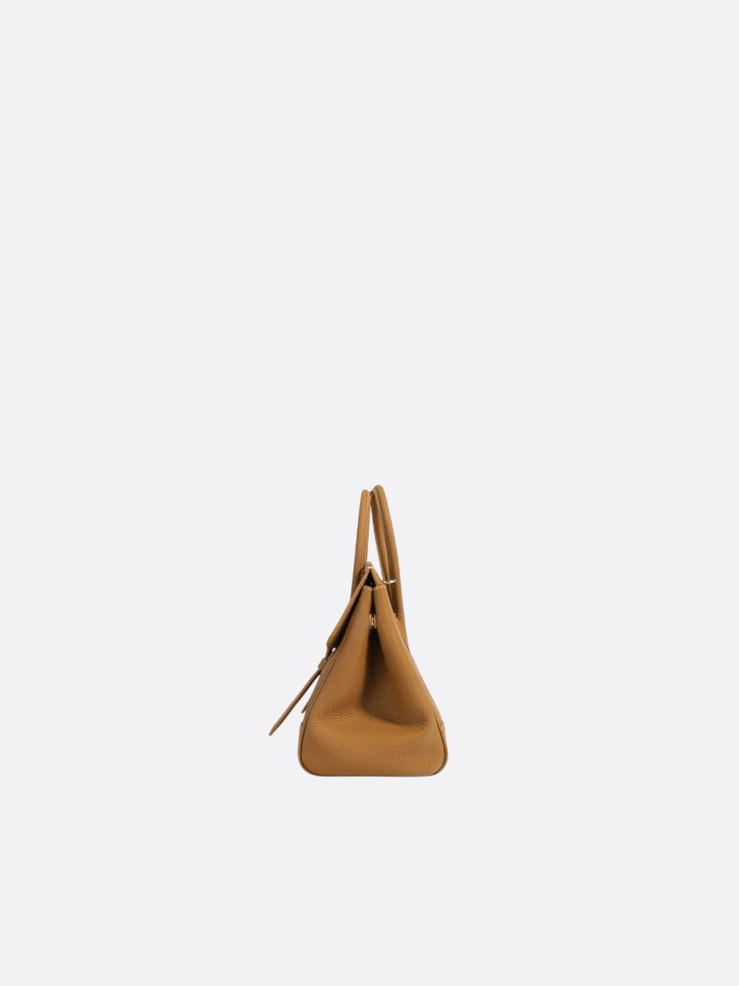 Structured Handbag with Top Handle and Detachable Strap – Compact Everyday Bag - in Camel | Arvea Bags