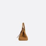 Structured Handbag with Top Handle and Detachable Strap – Compact Everyday Bag - in Camel | Arvea Bags
