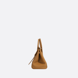 Structured Handbag with Top Handle and Detachable Strap – Compact Everyday Bag - in Camel | Arvea Bags
