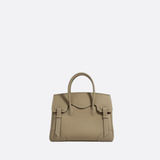 Structured Handbag with Top Handle and Detachable Strap – Compact Everyday Bag - in Khaki | Arvea Bags