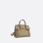 Structured Handbag with Top Handle and Detachable Strap – Compact Everyday Bag - in Khaki | Arvea Bags