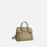 Structured Handbag with Top Handle and Detachable Strap – Compact Everyday Bag - in Khaki | Arvea Bags