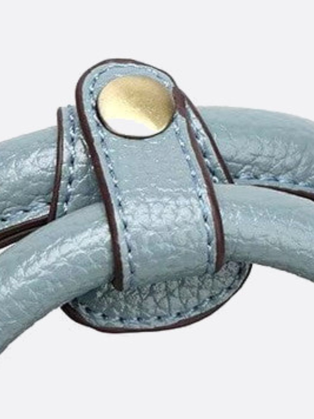 Structured Leather Bowling Bag with Top Handles - in Light Blue | Arvea Bags