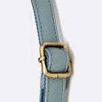 Structured Leather Bowling Bag with Top Handles - in Light Blue | Arvea Bags