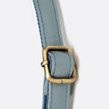 Structured Leather Bowling Bag with Top Handles - in Light Blue | Arvea Bags