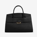 Structured Leather Satchel Bag for Women – Classic & Elegant - in Black | Arvea Bags