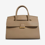 Structured Leather Satchel Bag for Women – Classic & Elegant - in Khaki | Arvea Bags