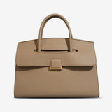 Structured Leather Satchel Bag for Women – Classic & Elegant - in Khaki | Arvea Bags