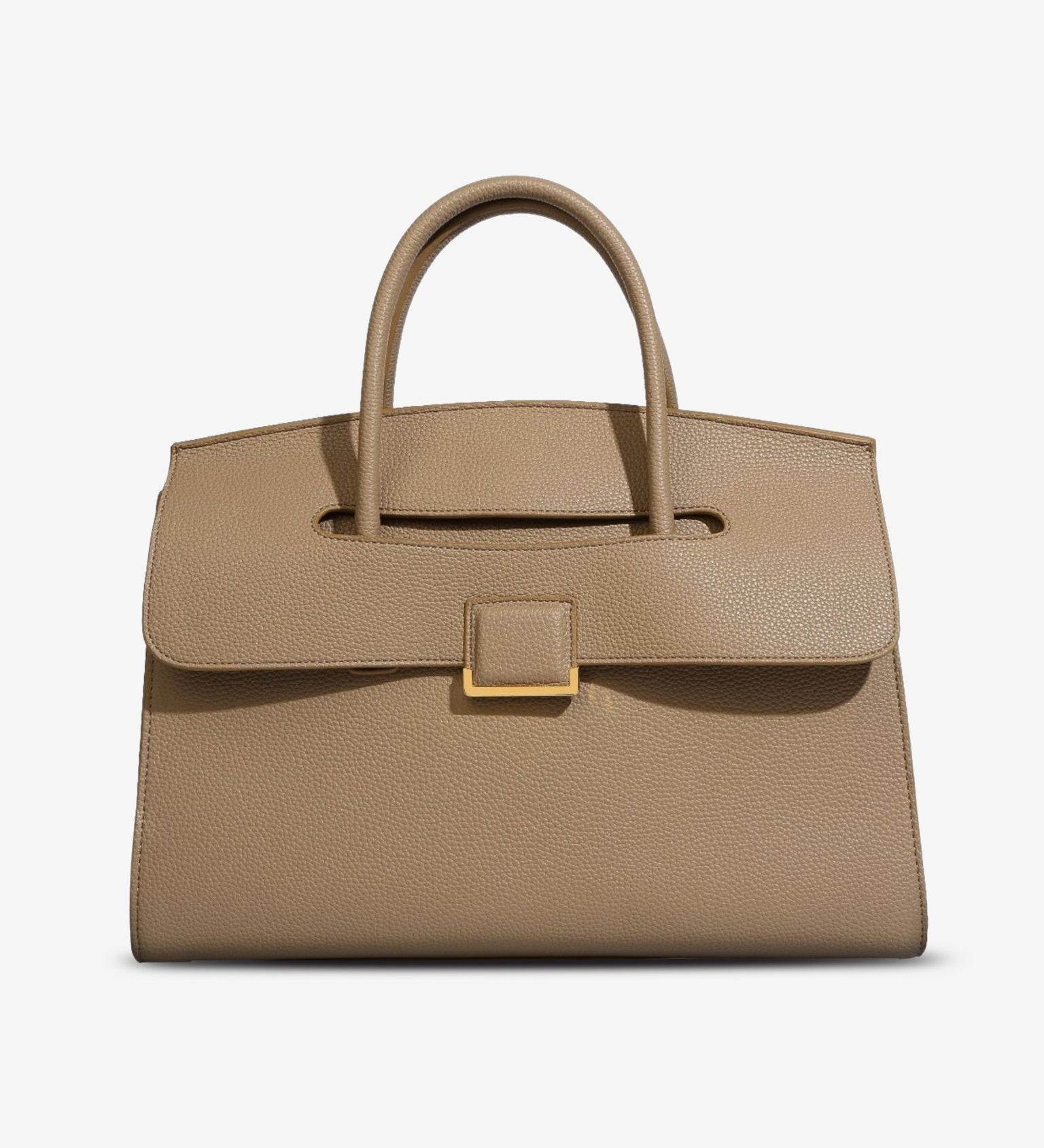 Structured Leather Satchel Bag for Women – Classic & Elegant - in Khaki | Arvea Bags