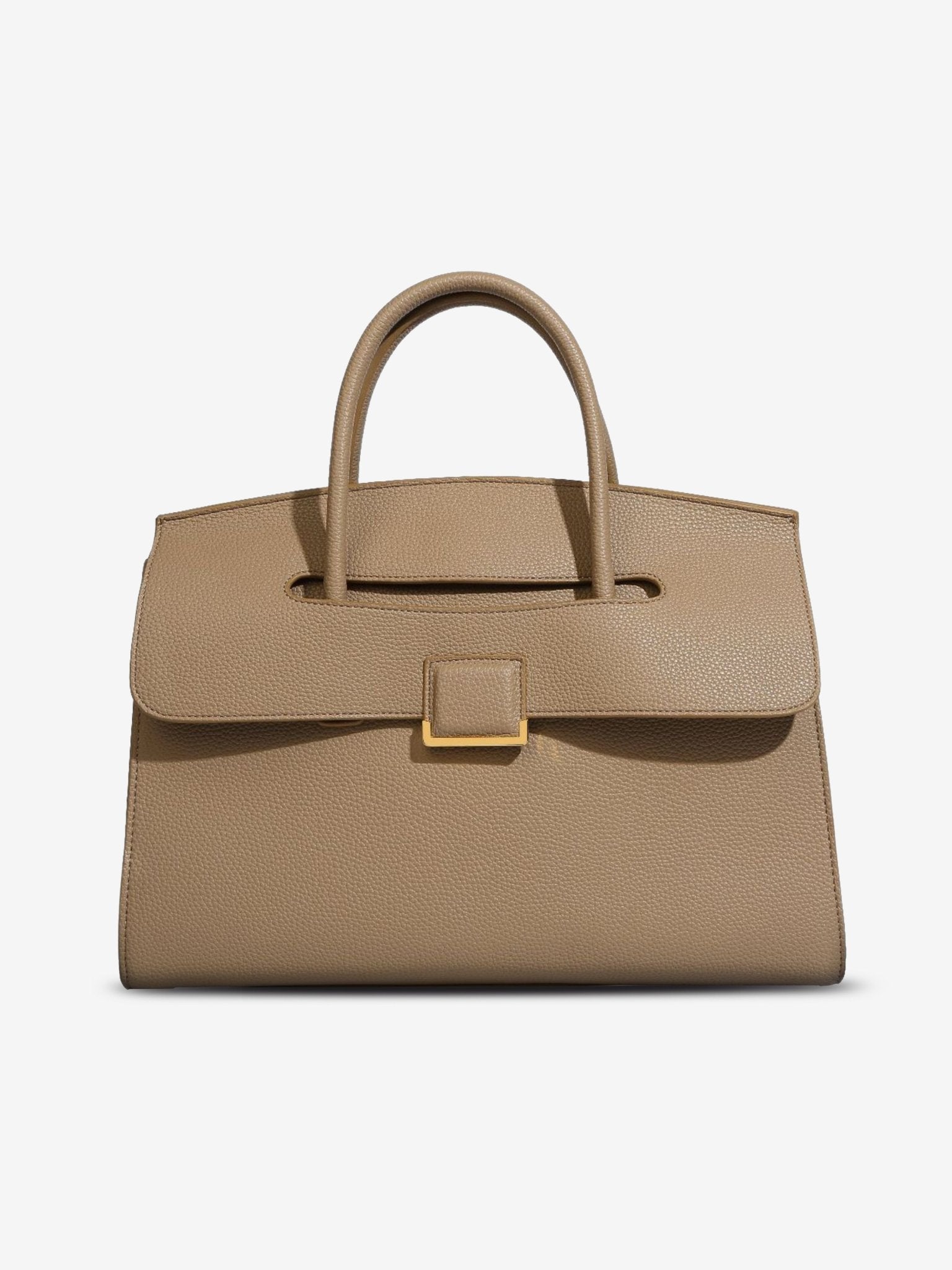 Structured Leather Satchel Bag for Women – Classic & Elegant - in Khaki | Arvea Bags