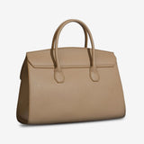 Structured Leather Satchel Bag for Women – Classic & Elegant - in Khaki | Arvea Bags