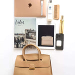 Structured Leather Satchel Bag for Women – Classic & Elegant - in Khaki | Arvea Bags