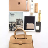 Structured Leather Satchel Bag for Women – Classic & Elegant - in Khaki | Arvea Bags