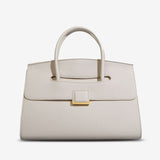 Structured Leather Satchel Bag for Women – Classic & Elegant - in Very Pale Gray | Arvea Bags