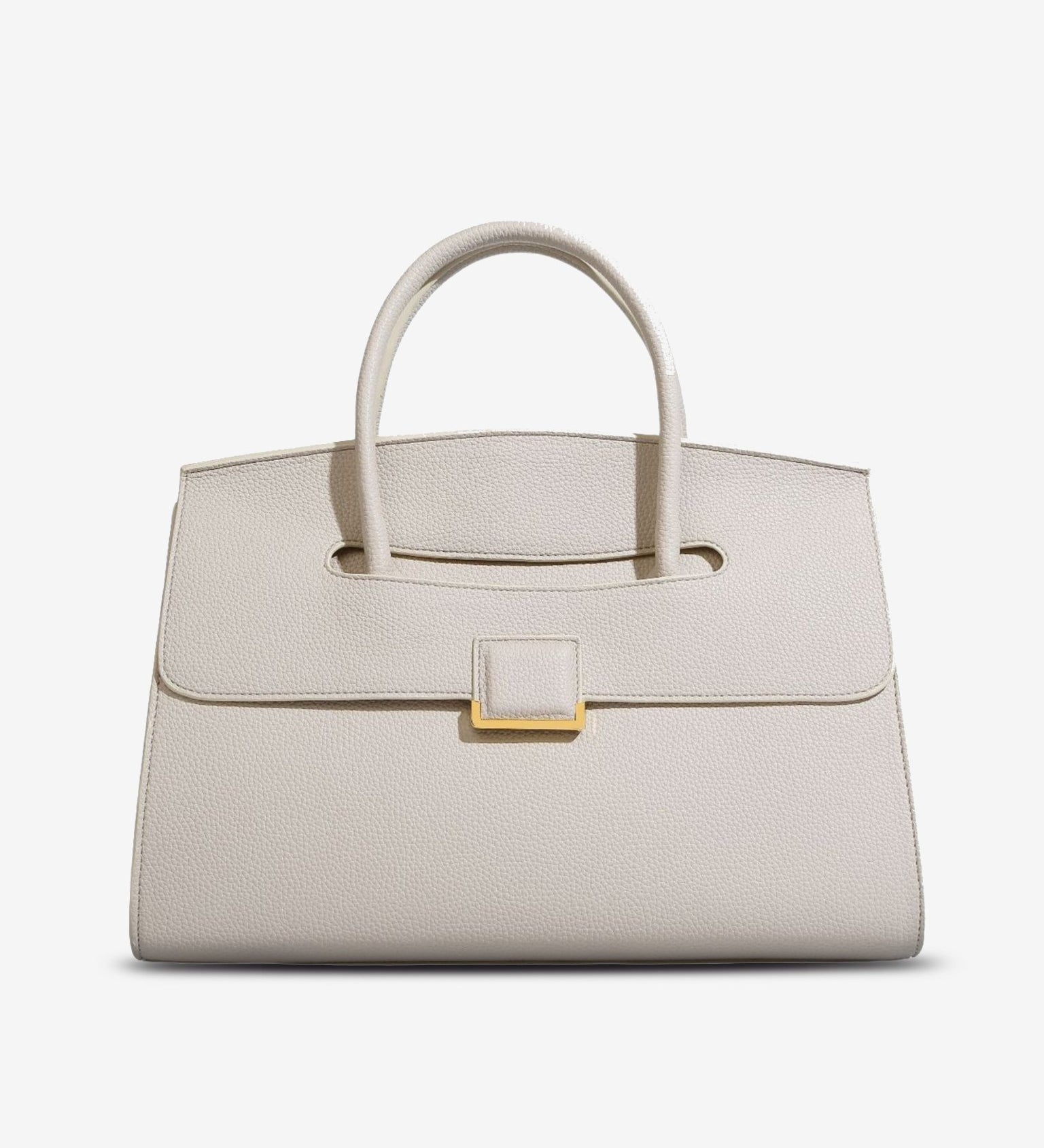 Structured Leather Satchel Bag for Women – Classic & Elegant - in Very Pale Gray | Arvea Bags