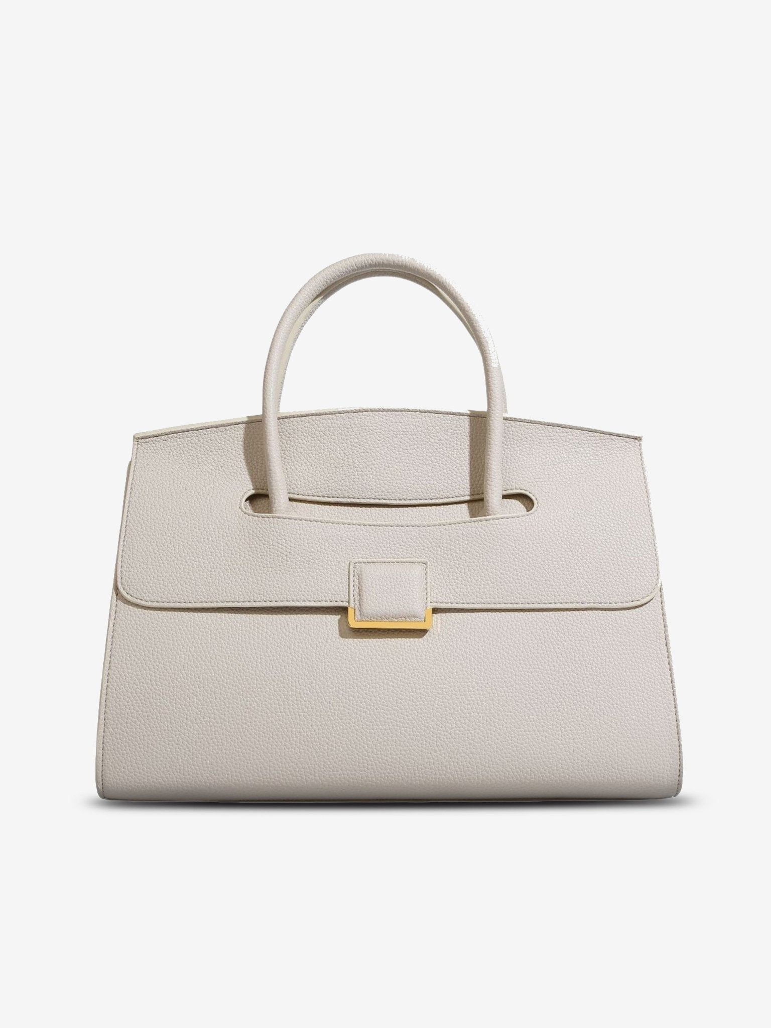 Structured Leather Satchel Bag for Women – Classic & Elegant - in Very Pale Gray | Arvea Bags