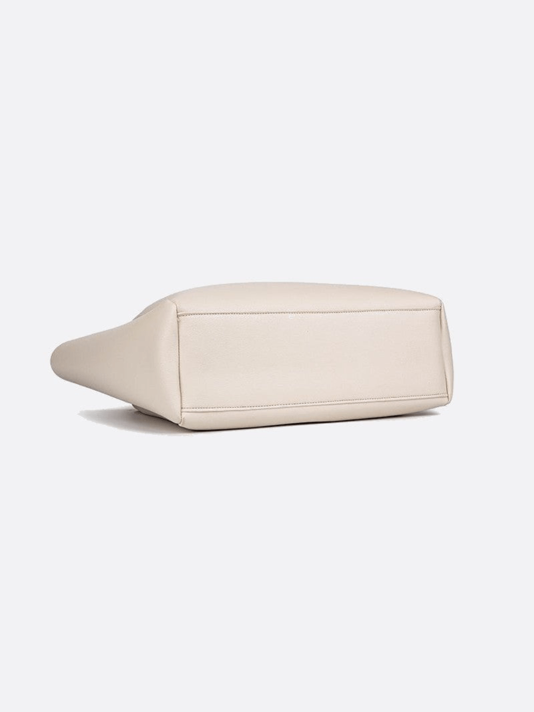 Structured Leather Tote Handbag with Soft Handles - in Off - White | Arvea Bags