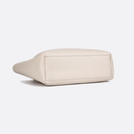 Structured Leather Tote Handbag with Soft Handles - in Off - White | Arvea Bags