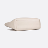 Structured Leather Tote Handbag with Soft Handles - in Off - White | Arvea Bags